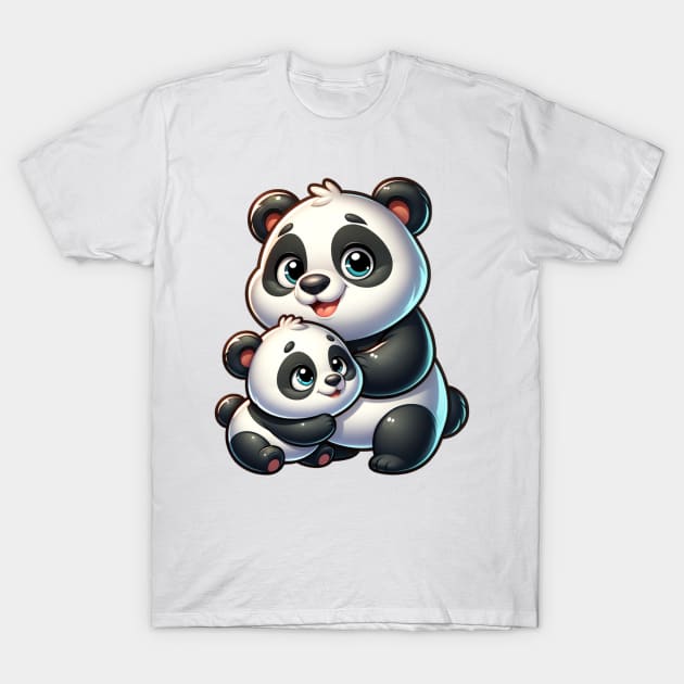 Panda with baby. T-Shirt by lakokakr